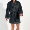 Hom Robe De Chambre Kimono Polaire EVEREST Grey -Lingerie Sipp everest veste col chale pilou 00zu grey