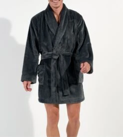 Hom Robe De Chambre Kimono Polaire EVEREST Grey