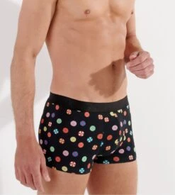 Hom Boxer FABIAN Black Print – Imprimé Parasols Estival en Coton & Modal