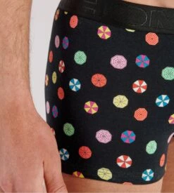 Hom Boxer FABIAN Black Print – Imprimé Parasols Estival en Coton & Modal -Lingerie Sipp fabian boxer h i004 black print noir 3