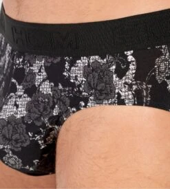Hom Slip Homme Fairmont – Imprimé Fleuri Noir et Blanc en Coton et Modal 10 Hom Slip Homme Fairmont – Imprimé Fleuri Noir et Blanc en Coton et Modal -Lingerie Sipp fairmont slip mini noir imprime fleuri 2