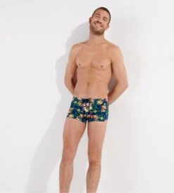 Hom Boxer De Bain Flamingo Navy Print -Lingerie Sipp flamingo boxer bain p0ra navy print bleu 5