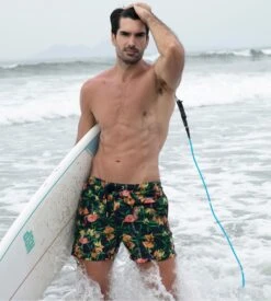 Hom Short de Plage Flamingo Navy Print – Maillot de Bain Imprimé Tropical à Séchage Rapide -Lingerie Sipp flamingo short de plage p0ra navy print bleu 7