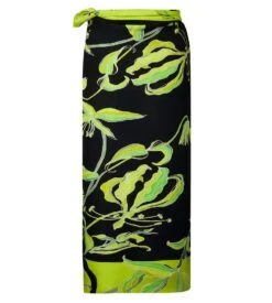 Lise Charmel Paréo Fleurs de Nuit Noir et Vert - Grand Voile de Viscose 170x130cm -Lingerie Sipp fleurs de nuit pareo 18071 nuit luciole 3