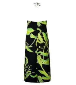 Lise Charmel Fleurs de Nuit Black & Green – Orchid Print Backless Viscose Maxi Dress -Lingerie Sipp fleurs de nuit robe plage 18071 nuit luciole 3