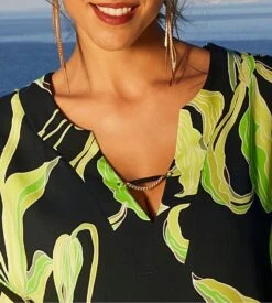 Tunique De Plage En Viscose Noire Et Verte Fleurs De Nuit Nuit Luciole 8 Tunique De Plage En Viscose Noire Et Verte Fleurs De Nuit Nuit Luciole -Lingerie Sipp fleurs de nuit tunique 18071 nuit luciole 2