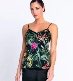 Lise Charmel Fleurs Étoiles Vert Floral – Caraco Luxe en Soie Imprimée -Lingerie Sipp fleurs etoiles caraco imprime bf 18067 eclat etoile 7