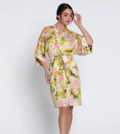 Déshabillé En Satin Frisson D'Or Or Rose