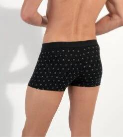 Hom Lot de 2 Boxers GABRIELE HO1 Black Print – Ouverture Horizontale en Coton -Lingerie Sipp gabriele boxer lot de 2 ho1 d042 black black print noir 5