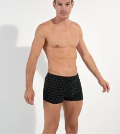 Hom Lot de 2 Boxers GABRIELE HO1 Black Print – Ouverture Horizontale en Coton -Lingerie Sipp gabriele boxer lot de 2 ho1 d042 black black print noir 6