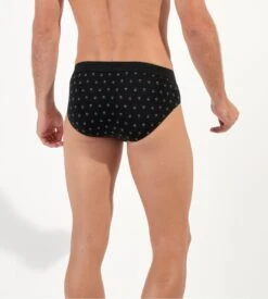 Lot de 2 Slips HOM Gabriele HO1 - Noir et Imprimé Géométrique - Coton Premium -Lingerie Sipp gabriele mini lot de 2 ho1 d042 black black print noir 6