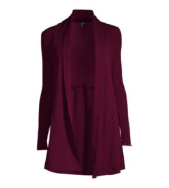 Gilet Long Laine & Soie Sangria