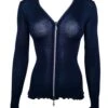Gilet Avec Strass En Laine Et Soie Bleu Marine 1 Gilet Avec Strass En Laine Et Soie Bleu Marine -Lingerie Sipp gilet avec strass en laine et soie 474 bleu marine