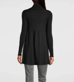 Gilet Long Laine & Soie Noir -Lingerie Sipp gilet long en laine et soie 020 noir 2