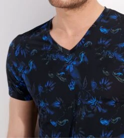 T-shirt En Microfibre GRANT HOM Black Print -Lingerie Sipp hom grant t shirt microfibre black print 4