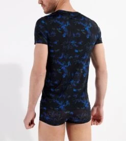 T-shirt En Microfibre GRANT HOM Black Print -Lingerie Sipp hom grant t shirt microfibre black print 6