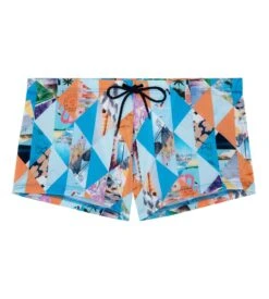 Hom Boxer De Bain PORT CROS Blue Print -Lingerie Sipp hom port cros boxer bain blue print 1
