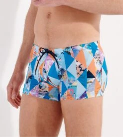 Hom Boxer De Bain PORT CROS Blue Print -Lingerie Sipp hom port cros boxer bain blue print 3