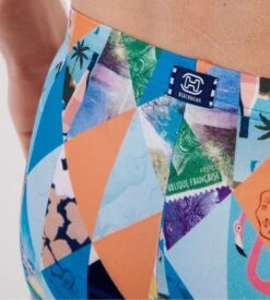 Hom Boxer De Bain PORT CROS Blue Print -Lingerie Sipp hom port cros boxer bain blue print 6