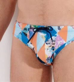 Hom Slip De Bain Mini PORT CROS Blue Print -Lingerie Sipp hom port cros slip bain bleu 3