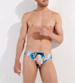 Hom Slip De Bain Mini PORT CROS Blue Print -Lingerie Sipp hom port cros slip bain bleu 5