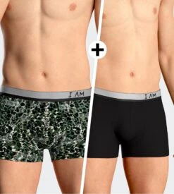 Lot de 2 Boxers Impetus I Am What I Wear Vert/Noir – Sous-vêtements Éco-responsables en Lyocell -Lingerie Sipp i am boxer lot de 2 lyocell gn041 green black 5