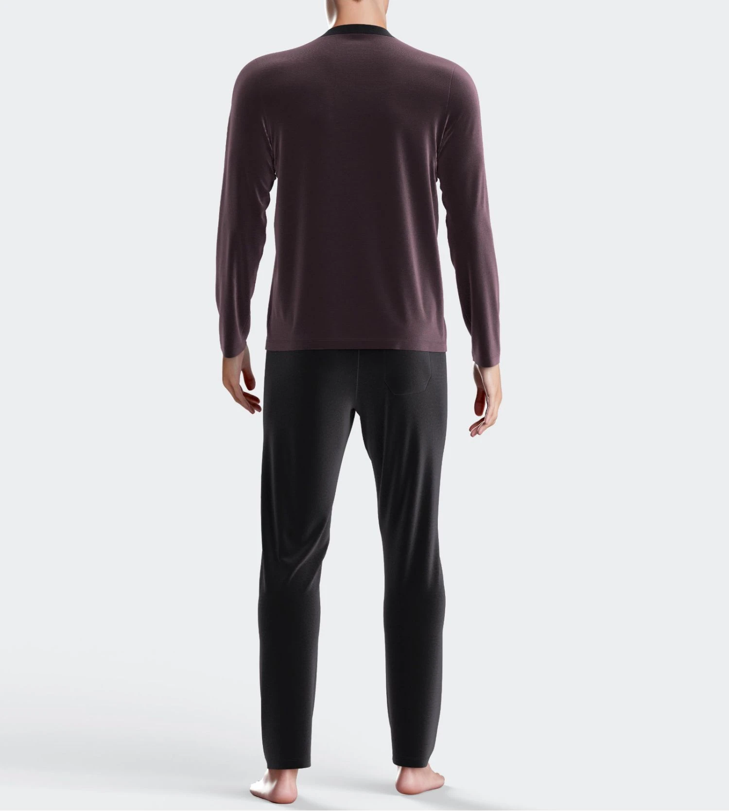 Eden Park Pyjama Thermo Homme en Velours Aubergine – Ensemble de Nuit en Coton Haut de Gamme 6 Eden Park Pyjama Thermo Homme en Velours Aubergine – Ensemble de Nuit en Coton Haut de Gamme – Image 4