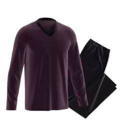 Pyjama Thermo Homme En Velours Aubergine