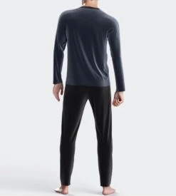 Eden Park Pyjama Thermo en Velours Bleu Glacier – Ensemble Nuit Col V Contrasté 7 Eden Park Pyjama Thermo en Velours Bleu Glacier – Ensemble Nuit Col V Contrasté -Lingerie Sipp imp tdh pyj v velours thermo mxb30 bleu glacier 2