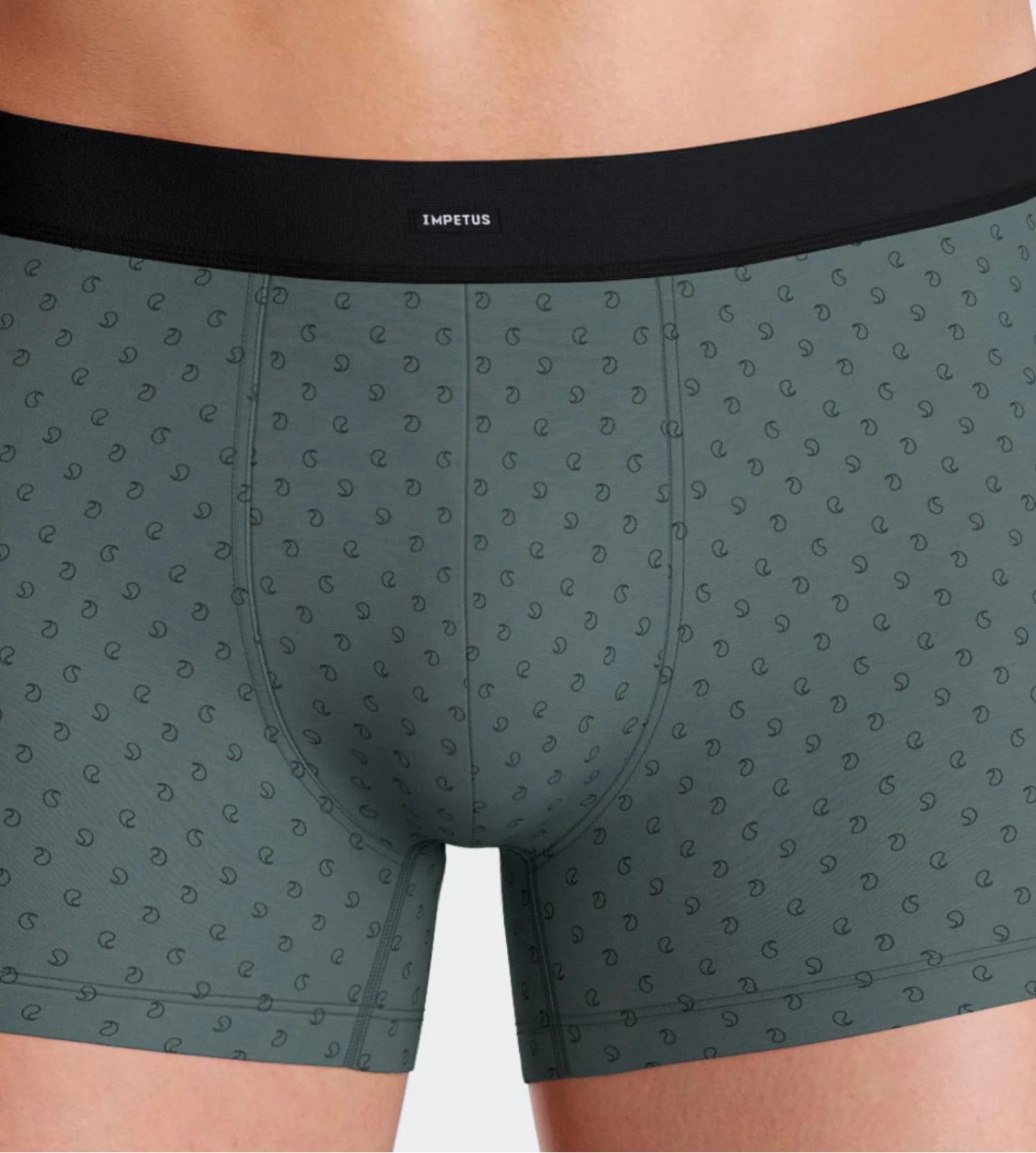Impetus Lot de 2 Boxers Marine et Vert – Duo Uni et Imprimé en Coton Premium 5 Impetus Lot de 2 Boxers Marine et Vert – Duo Uni et Imprimé en Coton Premium – Image 3