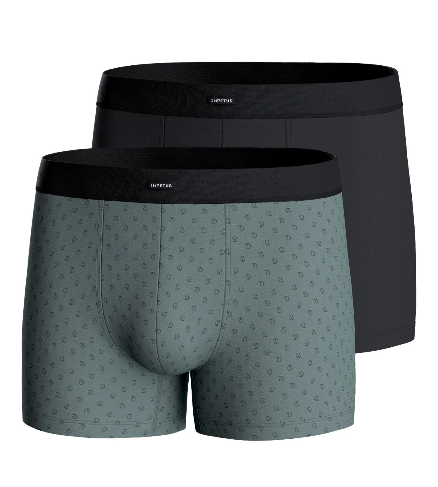 Impetus Lot de 2 Boxers Marine et Vert – Duo Uni et Imprimé en Coton Premium 3 Impetus Lot de 2 Boxers Marine et Vert – Duo Uni et Imprimé en Coton Premium