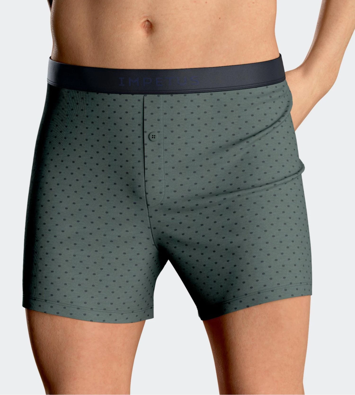 Caleçon Flottant Impetus Marine et Vert – Imprimé Géométrique en Modal et Coton Premium 4 Caleçon Flottant Impetus Marine et Vert – Imprimé Géométrique en Modal et Coton Premium – Image 2