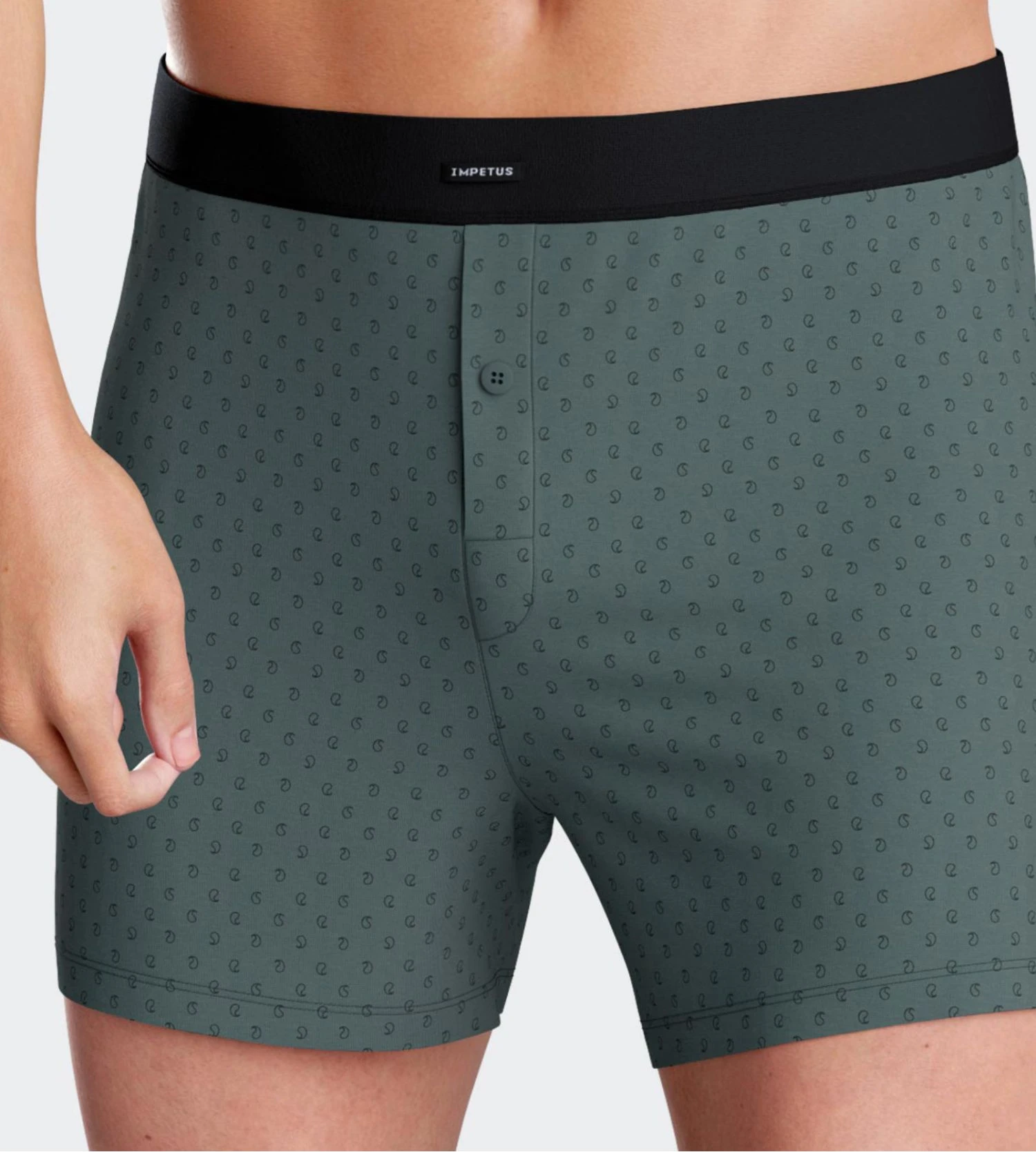 Caleçon Flottant Impetus Imprimé Marine et Vert – Sous-vêtement Homme en Coton Premium 4 Caleçon Flottant Impetus Imprimé Marine et Vert – Sous-vêtement Homme en Coton Premium – Image 2