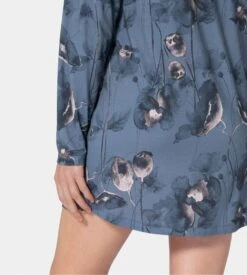 Liquette Impetus à Manches Longues Femme – Modal à Imprimé Floral Bleu -Lingerie Sipp impetus femme liquette u ml modal bleu taupe 3