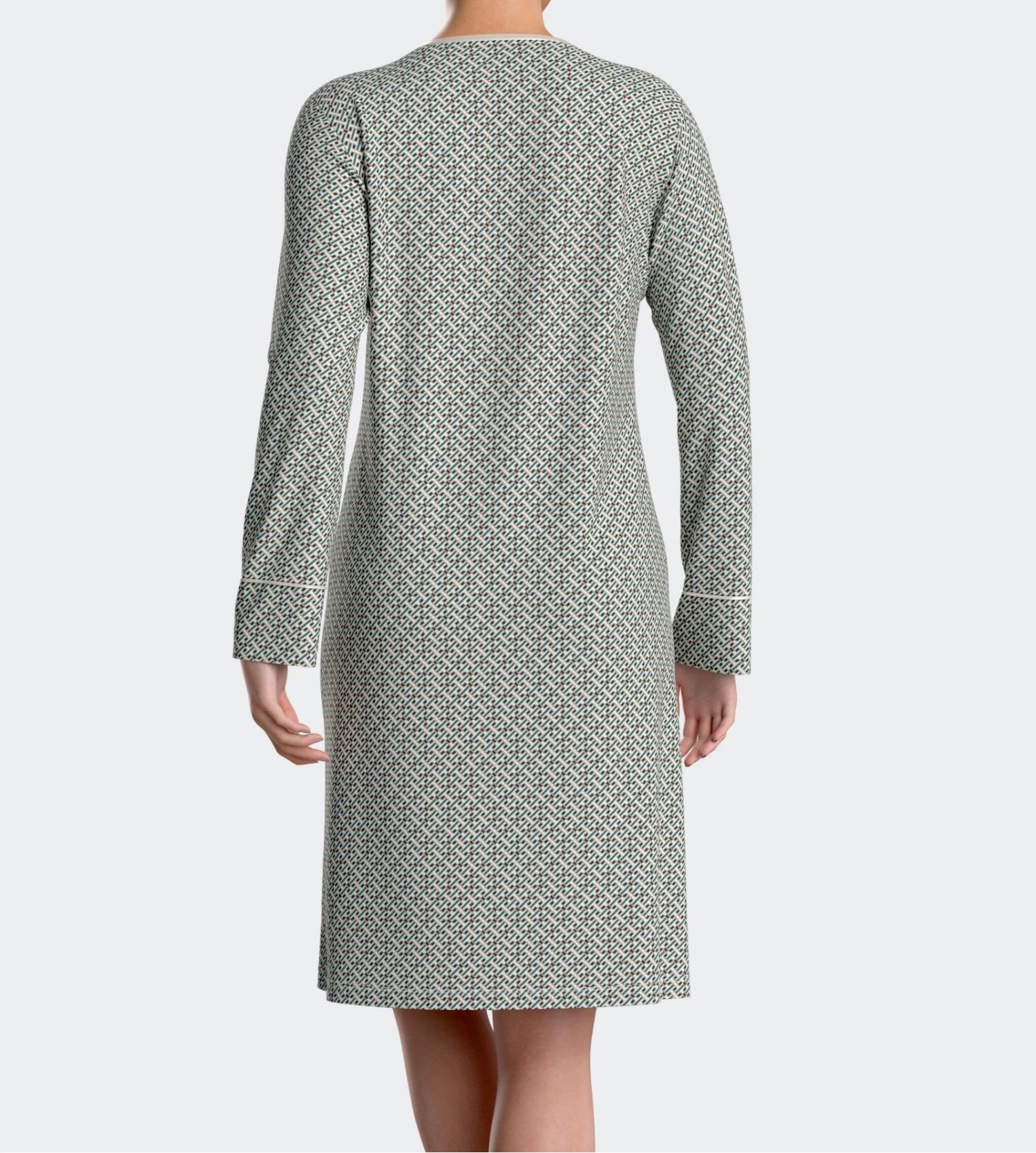 Liquette Manches Longues Modal Vert / Beige 6 Liquette Manches Longues Modal Vert / Beige – Image 4