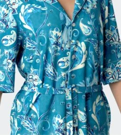 Pyjama à Manches Longues Femme Bleu Ciel -Lingerie Sipp impetus pyj f long manche 3 4 nah2g ciel 3