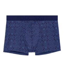 HOM Boxer HO1 Jay – Boxer Microfibre Imprimé Bleu à Ouverture Horizontale -Lingerie Sipp jay boxer ho1 p0ra navy print 1