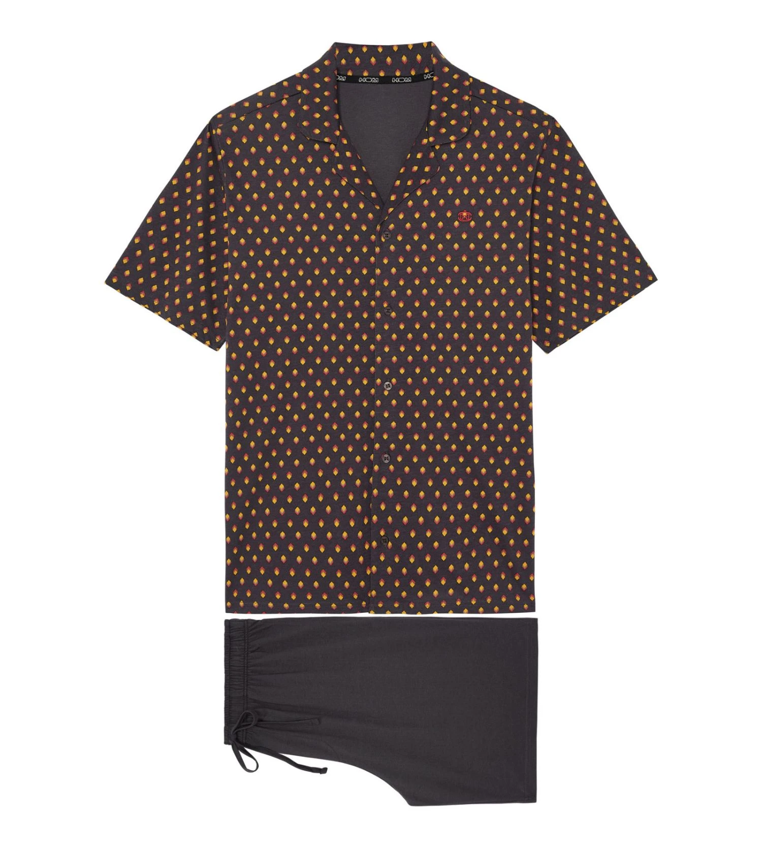 Hom Pyjama Court Jegor Black Print 4 Hom Pyjama Court Jegor Black Print – Image 2