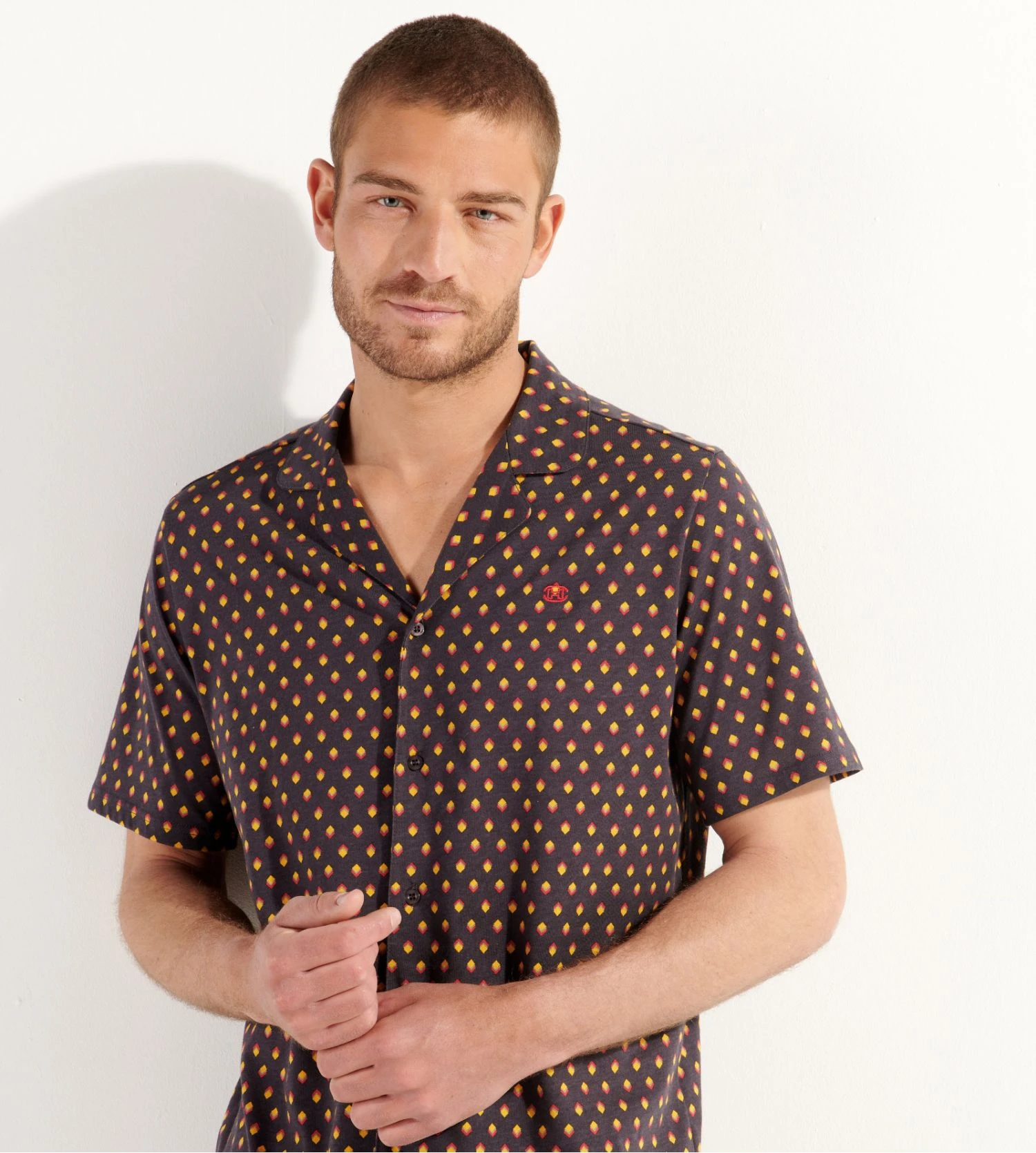 Hom Pyjama Court Jegor Black Print 7 Hom Pyjama Court Jegor Black Print – Image 5