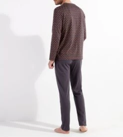 Hom Pyjama Long Jegor Black Print -Lingerie Sipp jegor pyj long v i004 black print noir 2