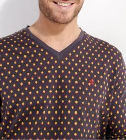 Hom Pyjama Long Jegor Black Print -Lingerie Sipp jegor pyj long v i004 black print noir 3