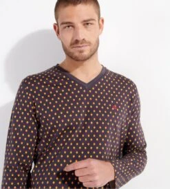 Hom Pyjama Long Jegor Black Print -Lingerie Sipp jegor pyj long v i004 black print noir 4