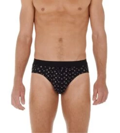 Hom Lot de 2 Slips Mini Joan HO1 – Pack Noir Uni et Imprimé Géométrique -Lingerie Sipp joan mini lot de 2 d042 black black print noir 1