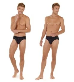 Hom Lot de 2 Slips Mini Joan HO1 – Pack Noir Uni et Imprimé Géométrique -Lingerie Sipp joan mini lot de 2 d042 black black print noir 2