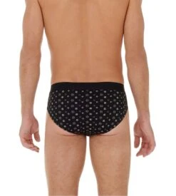 Hom Lot de 2 Slips Mini Joan HO1 – Pack Noir Uni et Imprimé Géométrique -Lingerie Sipp joan mini lot de 2 d042 black black print noir 3