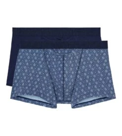 Hom Lot de 2 Boxers HO1 Jonas Bleu Marine - Coton avec Ouverture Horizontale