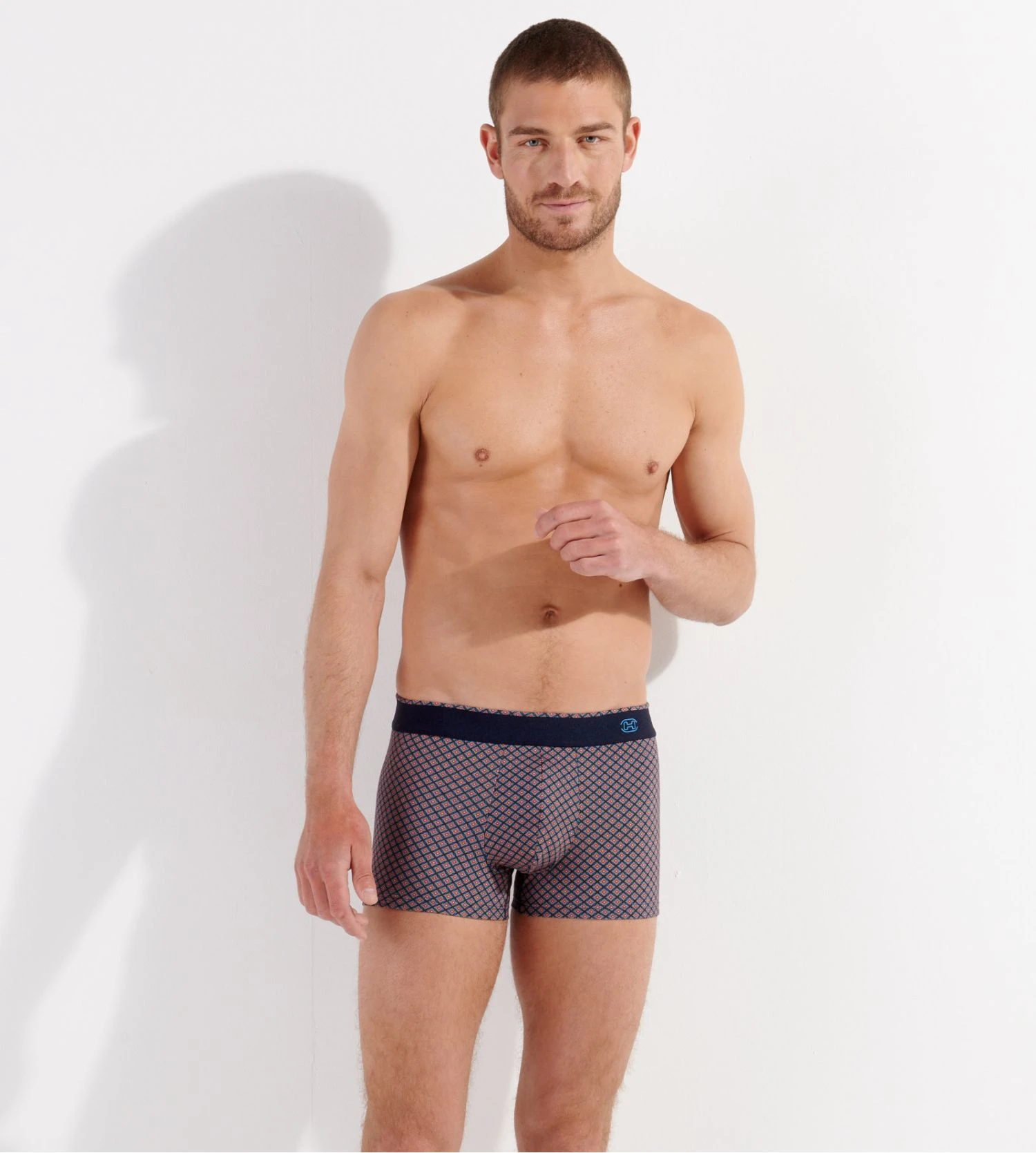 Hom Boxer JORDAN Navy Geometric Print - Soft Cotton & Modal Premium Underwear 5 Hom Boxer JORDAN Navy Geometric Print - Soft Cotton & Modal Premium Underwear – Image 3