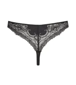 Marie Jo Junoo Noir – String Sexy en Dentelle Italienne et Détails Dorés -Lingerie Sipp junoo string noir noir 2