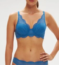 Simone Perele Soutien-gorge Décolleté Carré En Spacer 3D KARMA Bleu Myosotis