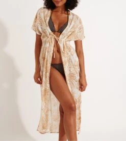 Banana Moon Kimono Long En Crochet Elvie Beachparty Camel